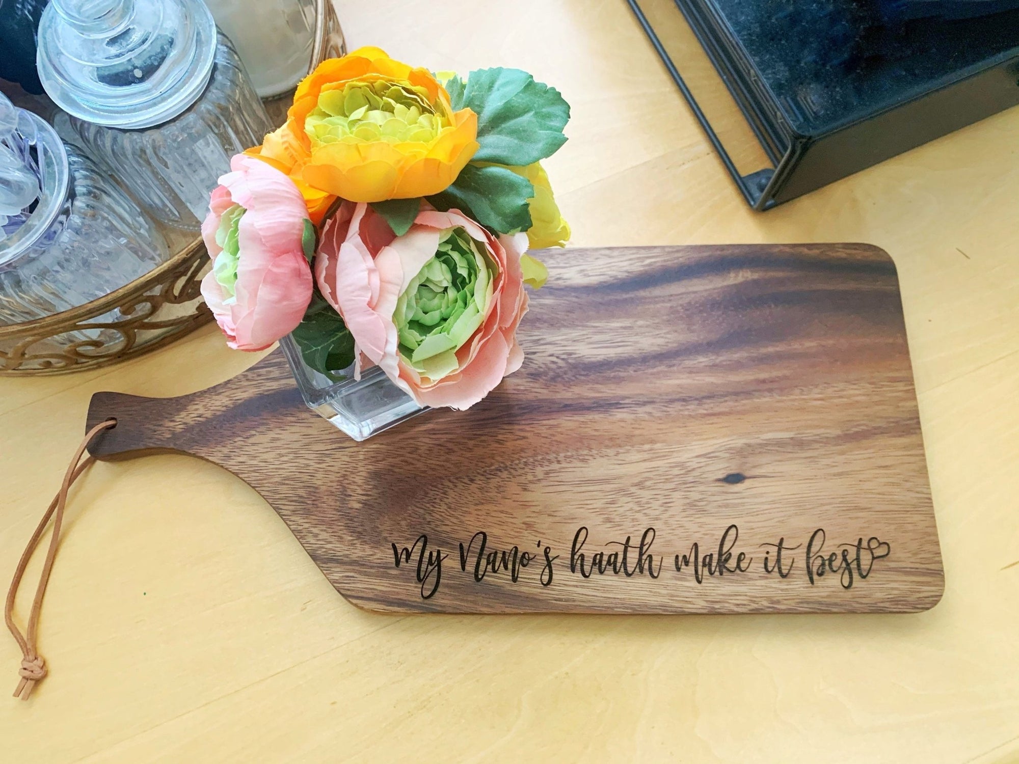Islamic Urdu Serving Board for Mother's Day or Birthday Gift Acacia Wood Cutting/ Cheese Serving Board - TC Creative Co.