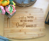 Muslim Mom/Grandma Gift, &quot;Everything Tastes Better&quot; Bamboo Wood Cutting/Serving Board - TC Creative Co.